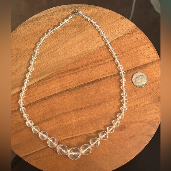Vintage Bead Necklace Jewelry Accessory Beautiful Clear Textured - Picture 3 of 3